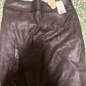Helmet Lang split hem leather skirt. New with tags.